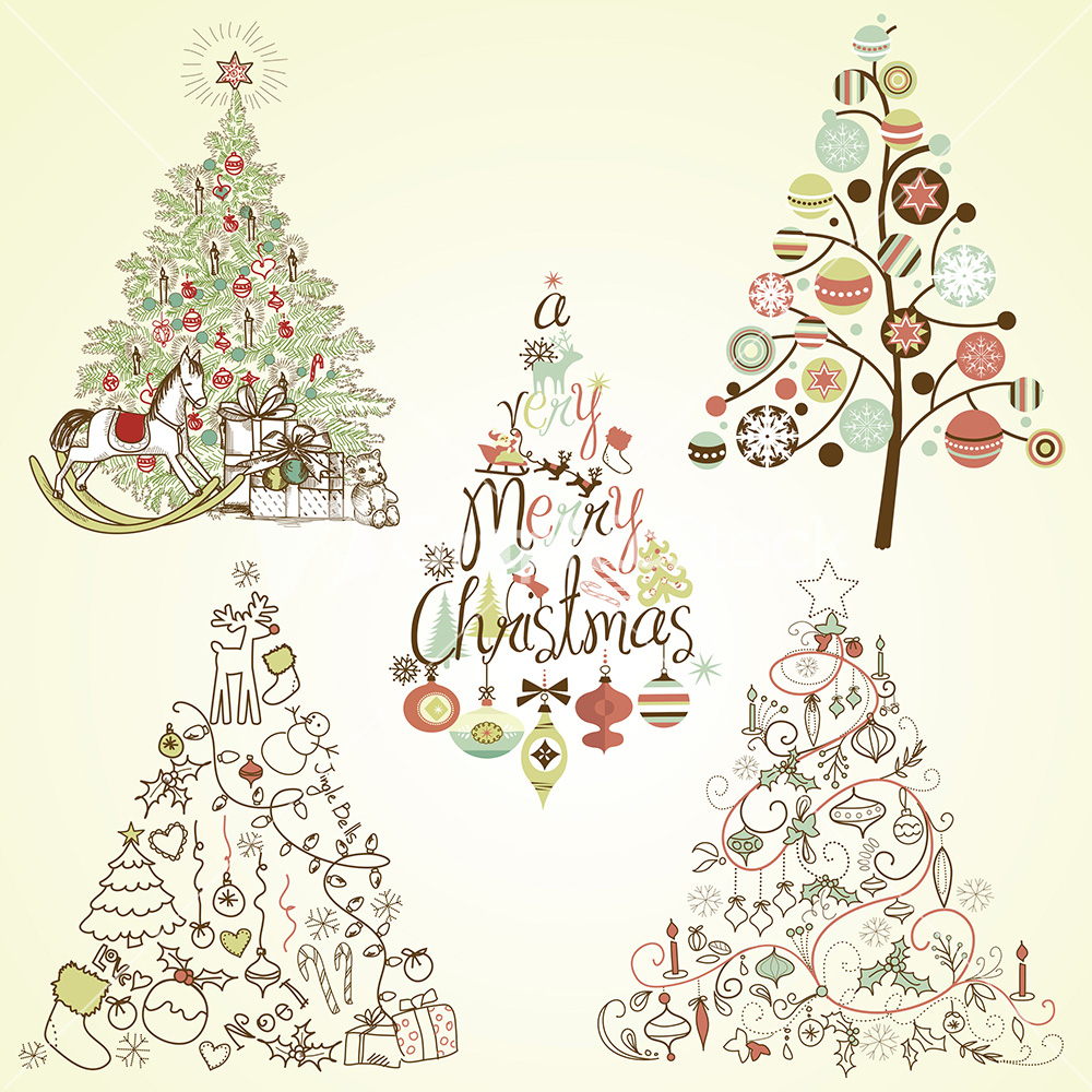 1000x1000 Christmas Tree Vector Image