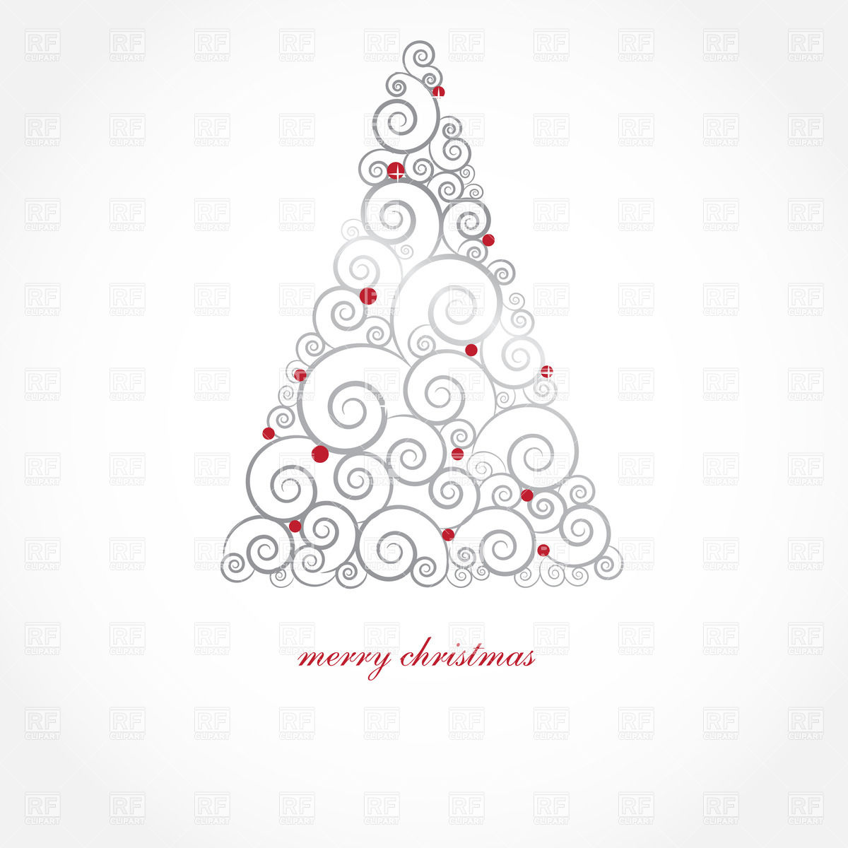 1200x1200 Christmas Tree Made Of White Curls Vector Image Of Backgrounds