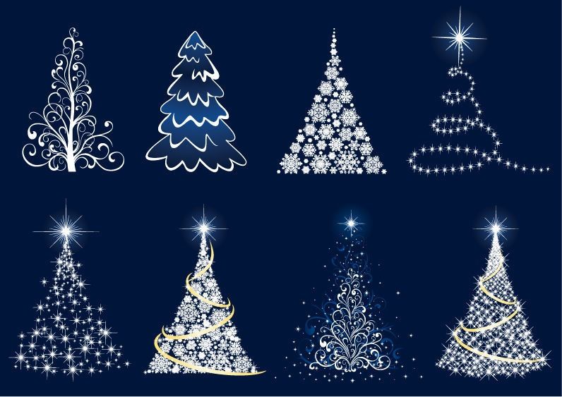 796x563 Free Christmas Clip Art Abstract Christmas Tree Vector Set