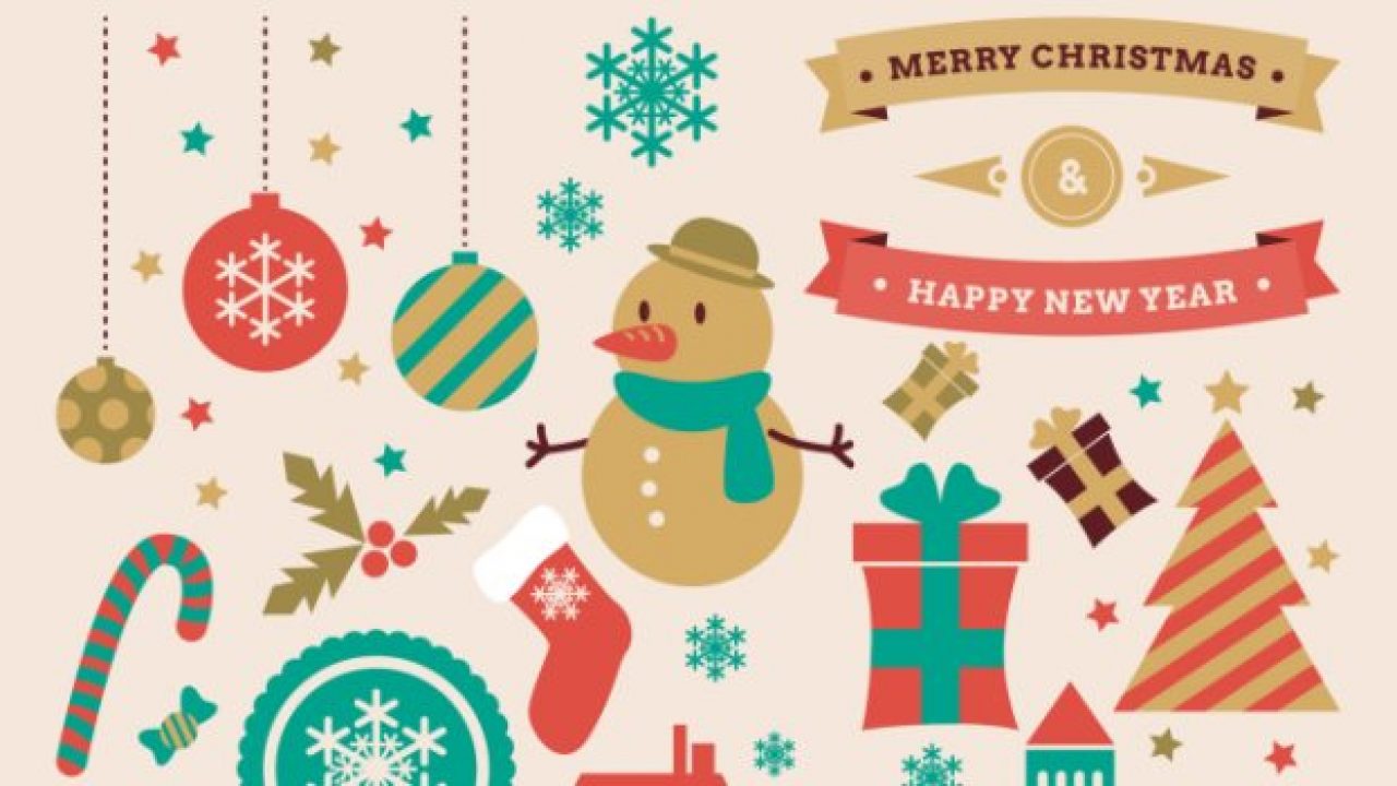 1280x720 Free Christmas Vector Graphics Party Flyer Templates