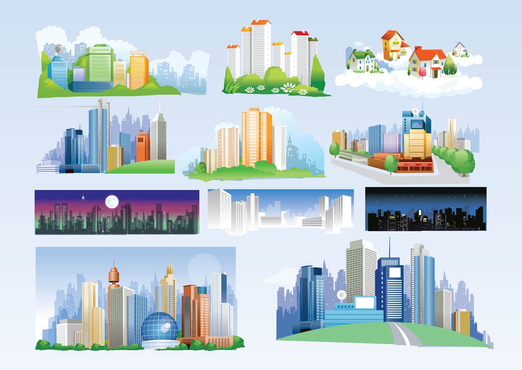 1024x727 Free City Vectors Vector Art Graphics
