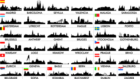 491x277 Prague City Silhouette Free Vector Download