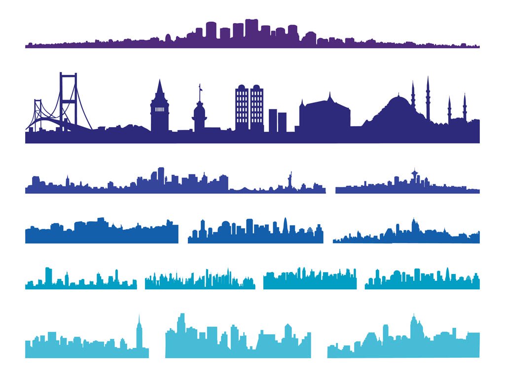 1024x765 Big City Skylines Vector Art Graphics