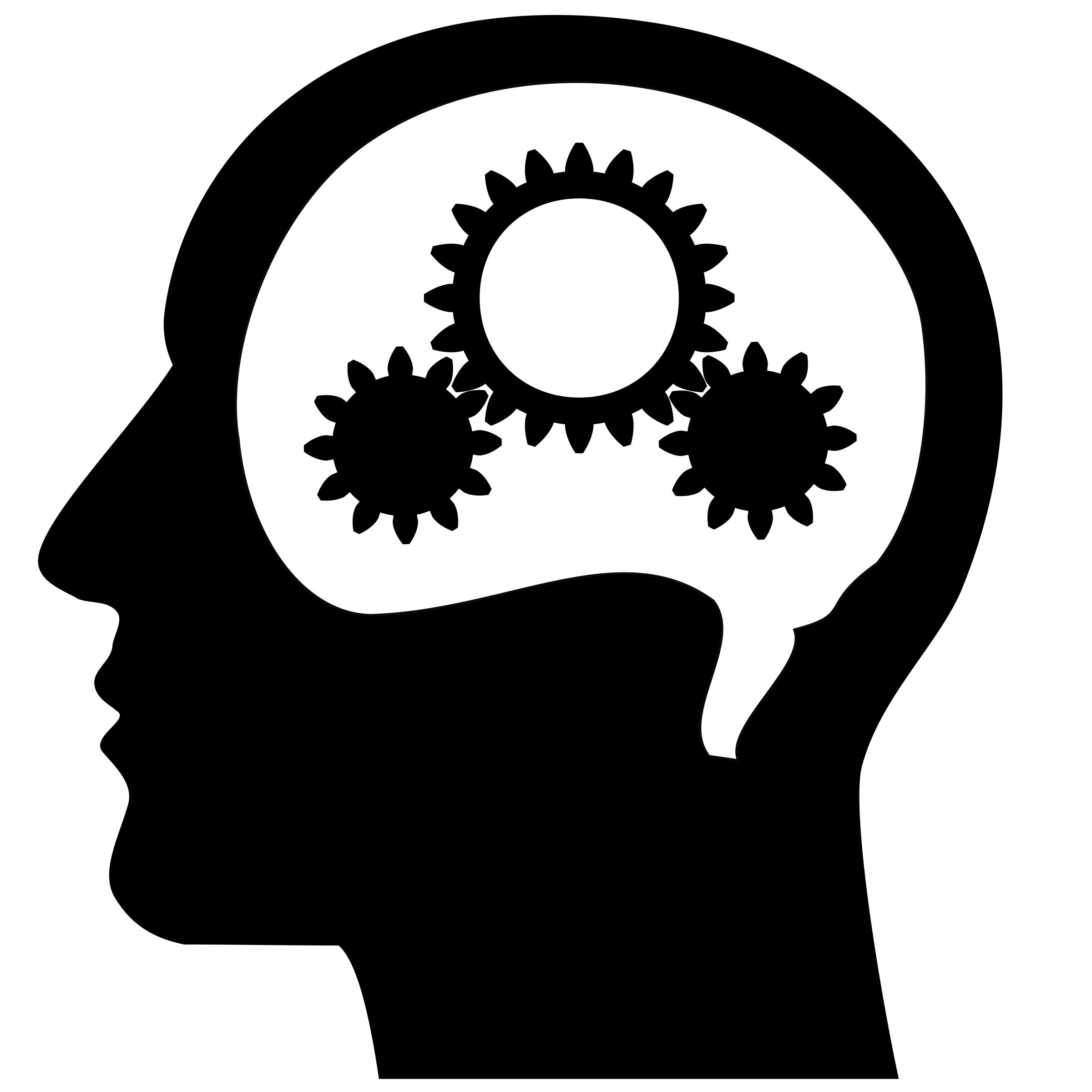 2400x2400 Thinking Brain Machine Vector Clipart Image