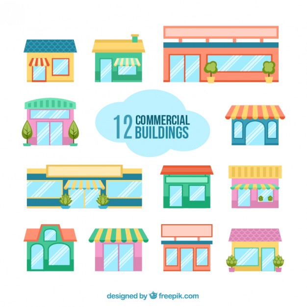 626x626 Commercial Buildings Vector Free Download