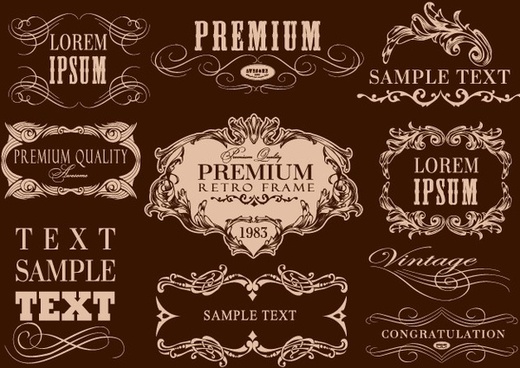 520x368 Calligraphic Frames Free Vector Download