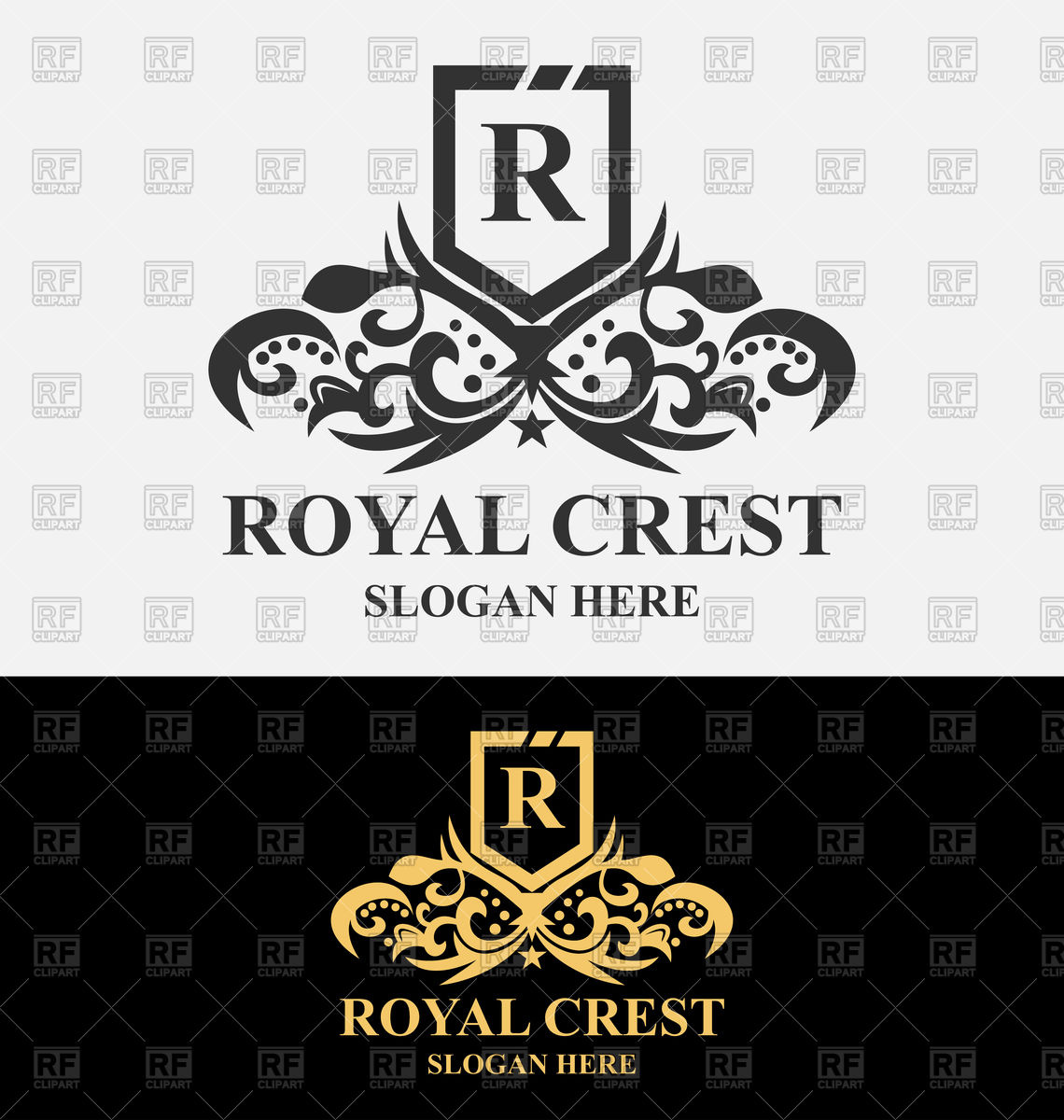 1140x1200 Royal Crest Emblem With Swirls Vector Image Of Icons And Emblems