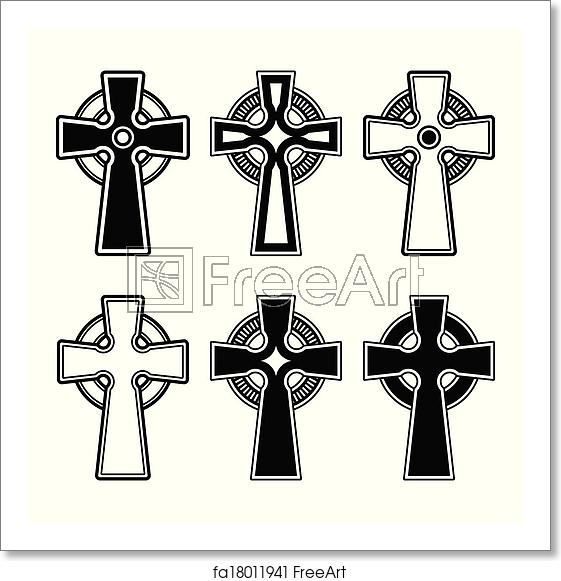 561x581 Free Art Print Of Irish, Scottish Celtic Cross Vector Celtic