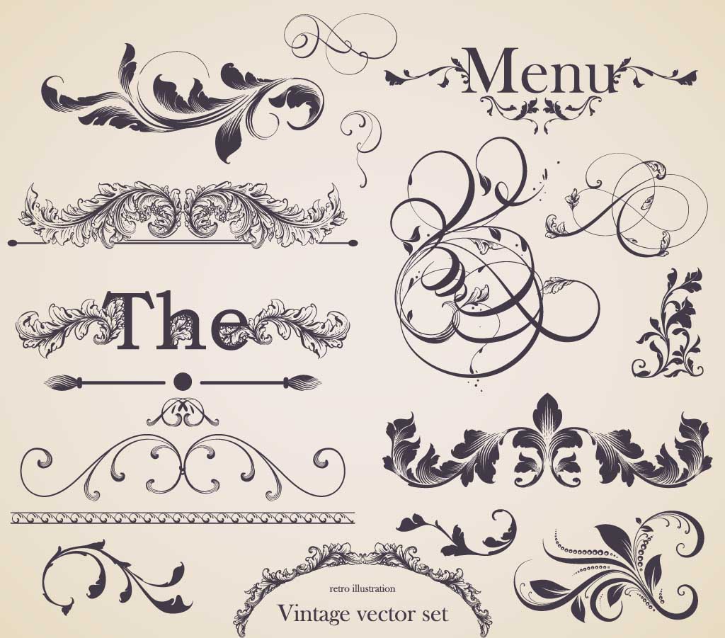 Decorative Floral Elements Vector Free Images 1024x901 Decorative Floral Elements Vector Free Images