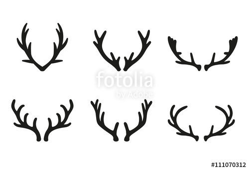 500x342 Vector Deer Antlers Black Icons Set Stock Image And Royalty Free