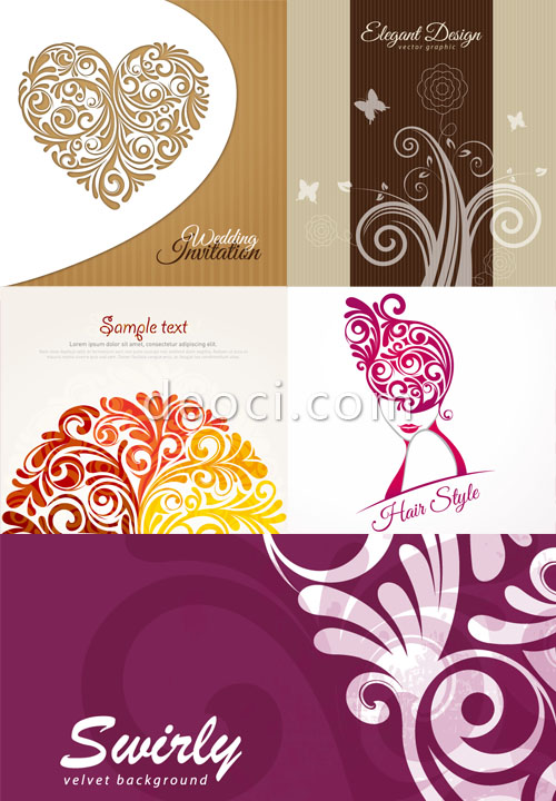 500x720 Free Vector Elegant Decorative Patterns Wedding Greeting Card