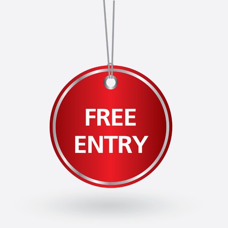 450x450 Red Oval Free Entry Tag Vector Illustration Royalty Free Vector