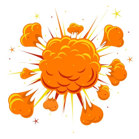 450x450 Comic Book Explosion Explosion Boom, Orange Cloud, Smoke