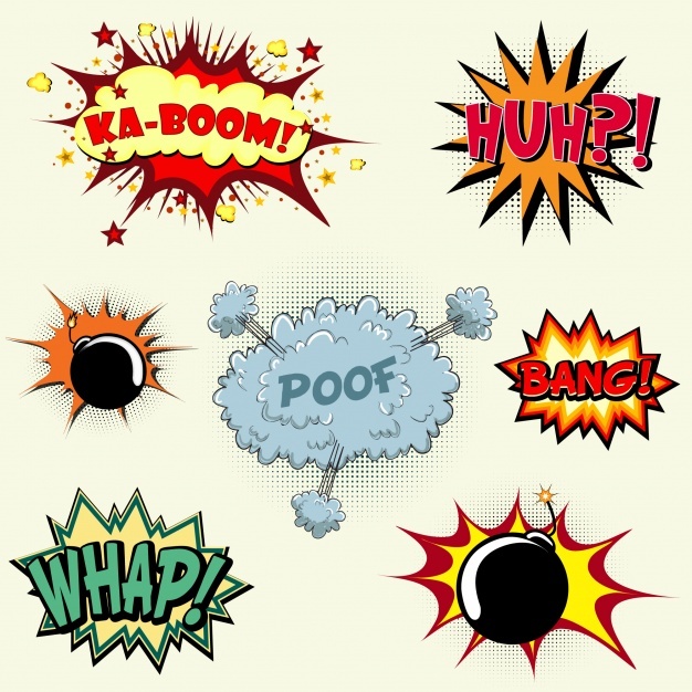 626x626 Comic Explosions Collection Vector Free Download