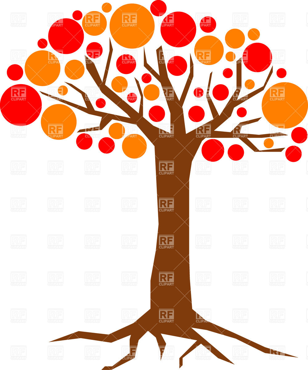 1000x1200 Cartoon Red And Orange Tree