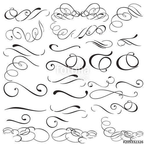 500x500 Collection Of Vector Filigree Flourishes For Design Stock Image