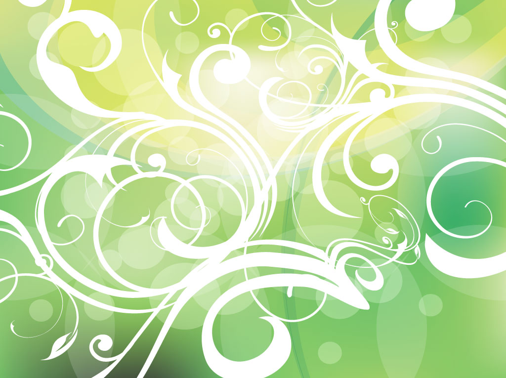 1024x765 Green Gradients Filigree Vector Art Graphics