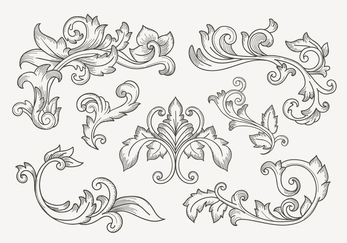 700x490 Set Of Vintage Filigree Border