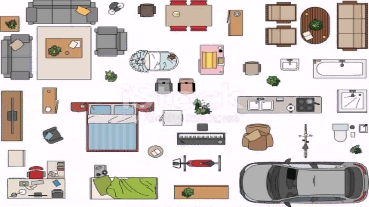 1280x720 Floor Plan Icons Vector Free