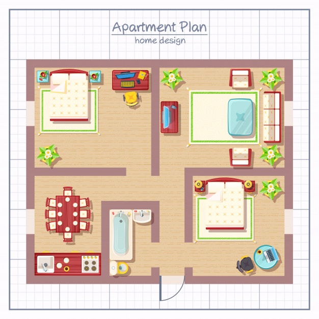 Free Floor Plan Vector at Collection of