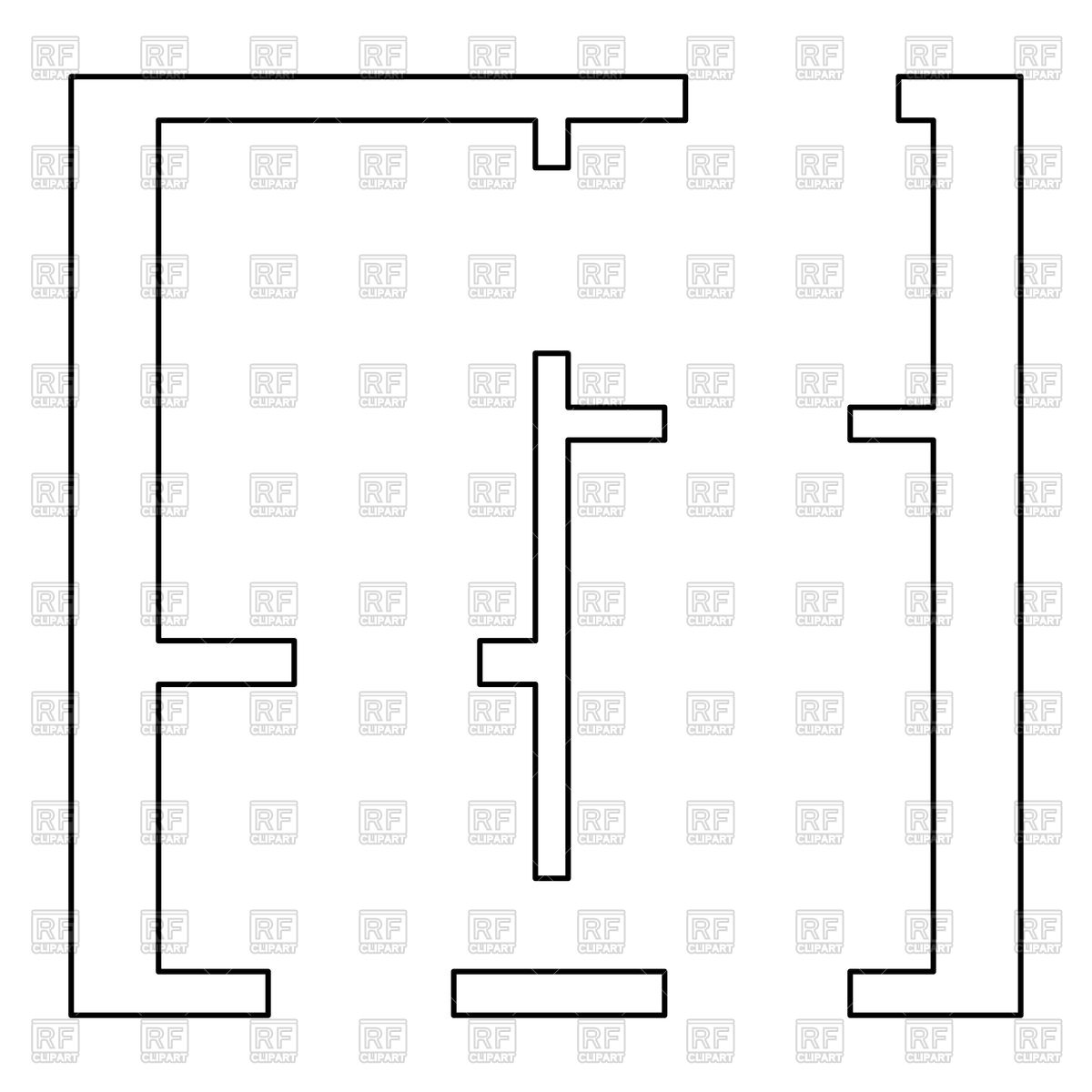 1200x1200 Floorplan Simple Icon On White Background Vector Image