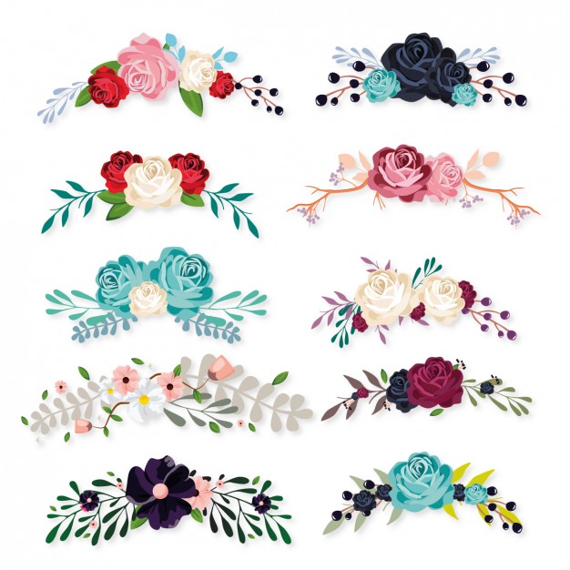 626x626 Floral Ornaments Collection Vector Free Download