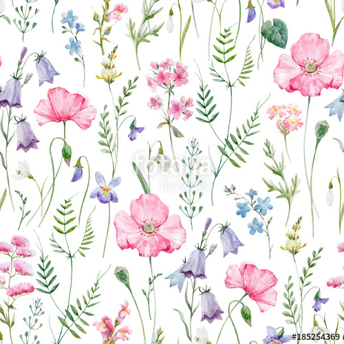 500x500 Watercolor Floral Vector Pattern Stock Image And Royalty Free