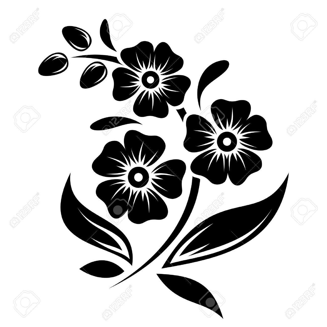 1300x1300 Stock Vector Vinyl Flower Silhouette, Small Tattoo Designs