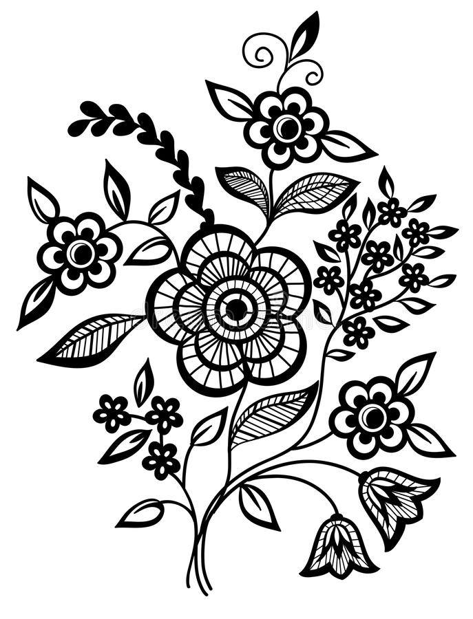 687x900 Stunning Black And White Flower Vector Art Image Free Download