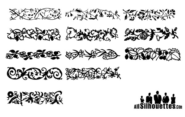 600x380 Free Vectors Floral Borders Free Vector Allsilhouettes