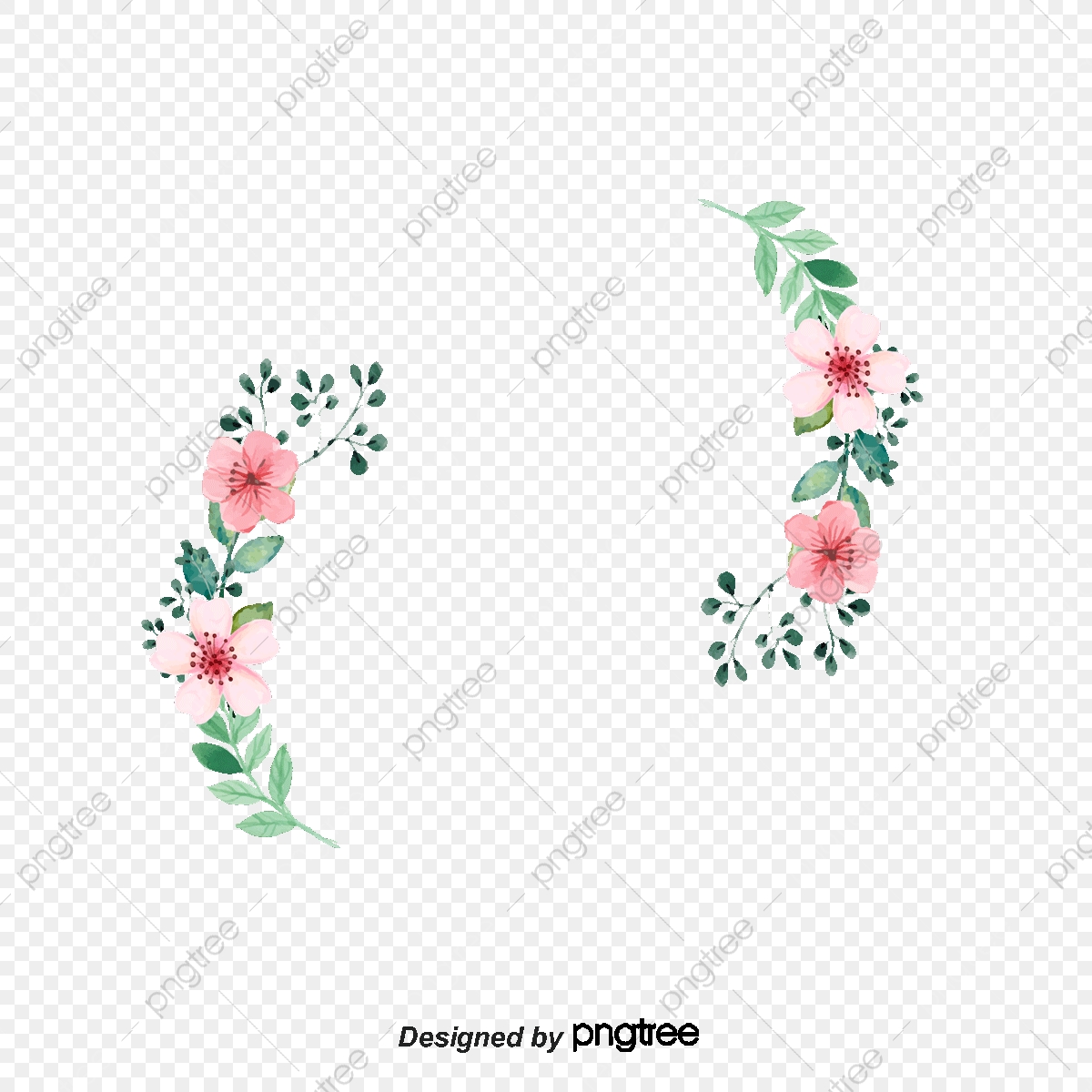 1200x1200 Pink Floral Border, Floral Vector, Border Vector, Vector Png Png