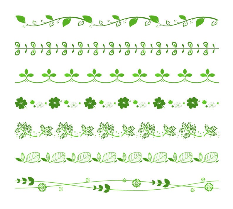 794x713 Vector Set Of Green Floral Border Free Vector Graphics All