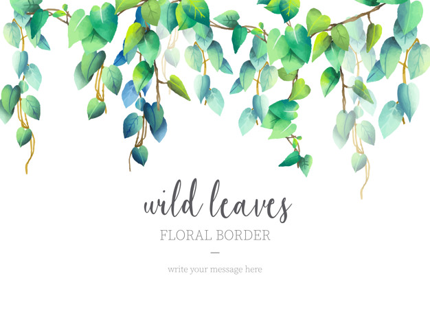 626x469 Wild Leaves Floral Border Vector Free Download