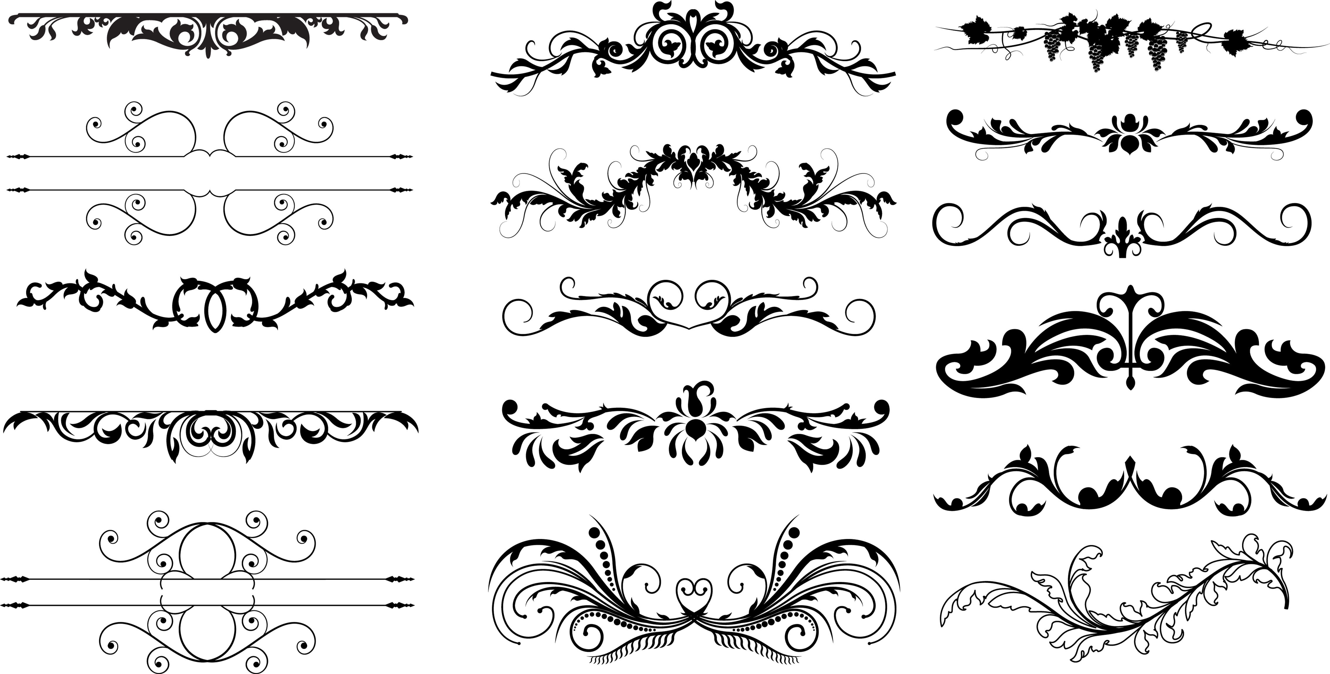 4535x2300 Dividers Free Ornament Floral Vector Dividers Photoshop Graphics