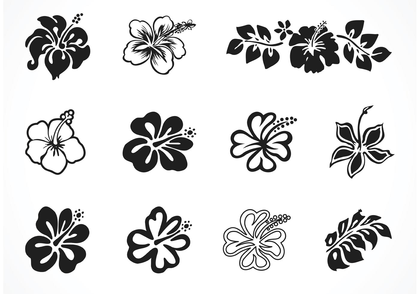 1400x980 Hibiscus Free Vector Art