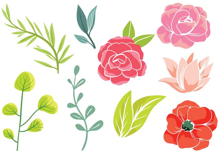 700x490 Simple Flowers Vectors