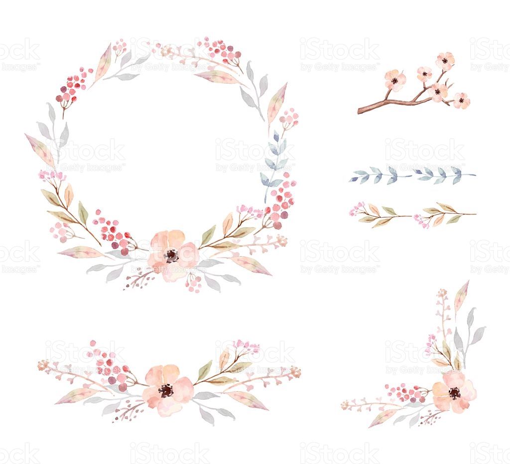 1024x931 Floral Frame Collection Set Of Cute Retro Flowers Arranged Un