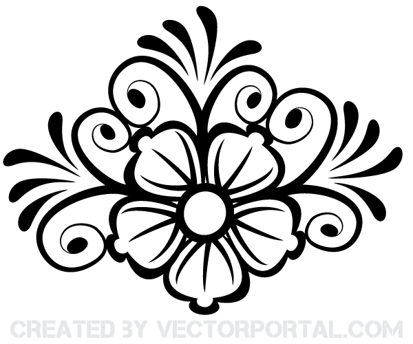 600x500 Flower Ornament Vector Art