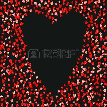 450x450 Heart Border For Valentines Day With Pink Glitter Vector Confetti
