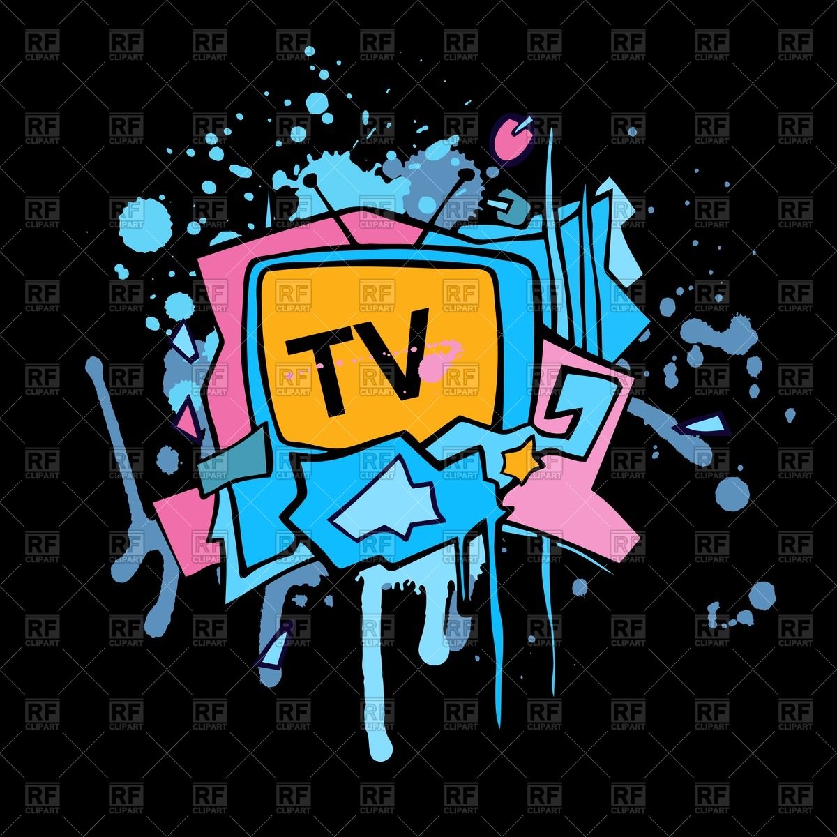 Abstract Colorful Tv Set 1200x1200 Abstract Colorful Tv Set