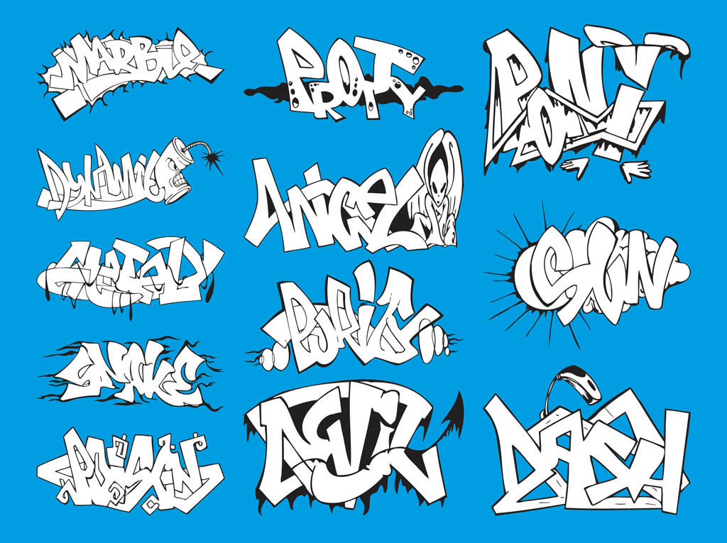 Graffiti Graphics Set Vector Art Graphics 1024x765 Graffiti Graphics Set Vector Art Graphics