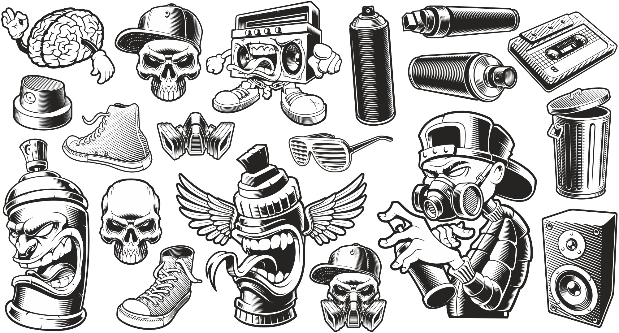 Graffiti Stickers Set Free Vector Cdr Free Download Vector 2000x1076 Graffiti Stickers Set Free Vector Cdr Free Download Vector