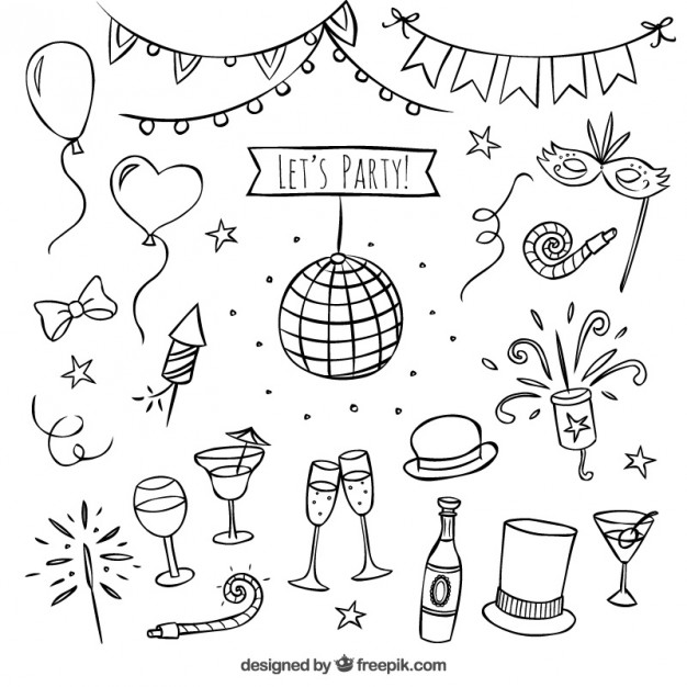Hand Drawn Party Elements Vector Free Download 626x626 Hand Drawn Party Elements Vector Free Download