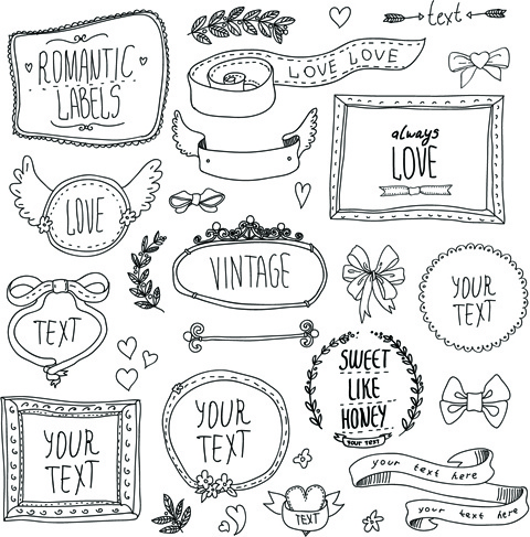 Hand Drawn Romantic Frame With Ornaments Elements Vector Free 480x487 Hand Drawn Romantic Frame With Ornaments Elements Vector Free