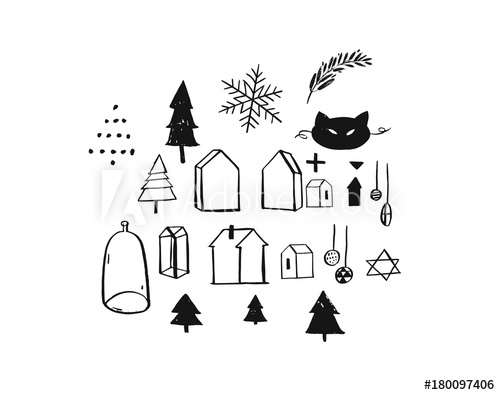 Hand Drawn Vector Merry Christmas Rough Freehand Graphic Greeting 500x395 Hand Drawn Vector Merry Christmas Rough Freehand Graphic Greeting