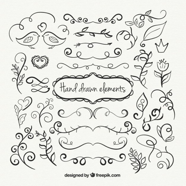 Ornamental Hand Drawn Elements Collection Vector Free Download 626x626 Ornamental Hand Drawn Elements Collection Vector Free Download