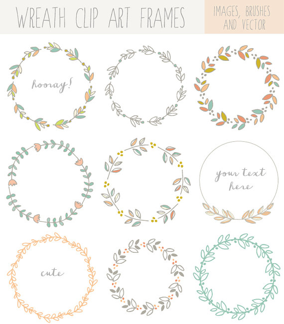 570x651 Hand Drawn Laurel Wreath Clip Art Images, Vector, And Photoshop