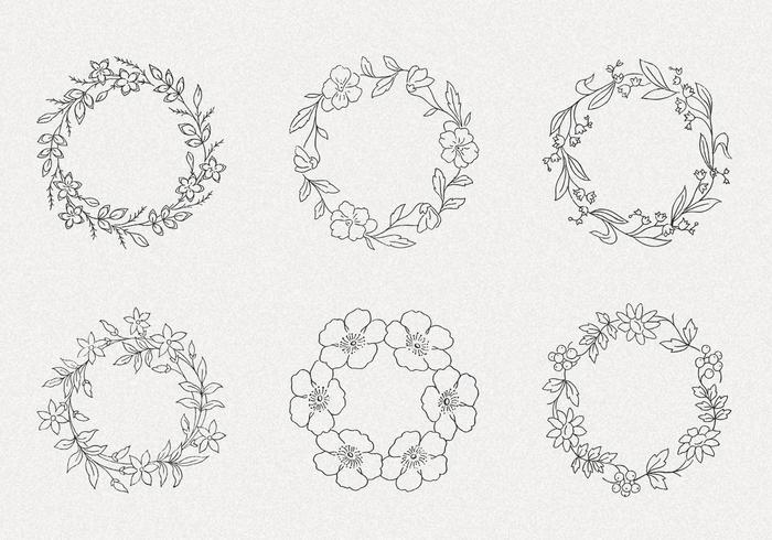 700x490 Hand Drawn Wreath Vector Pack Ii
