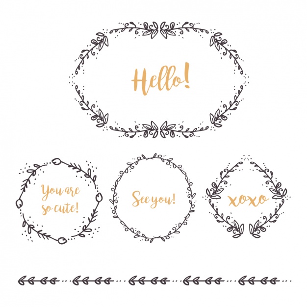 626x626 Hand Drawn Decorative Leaves Wreaths Vector Free Download