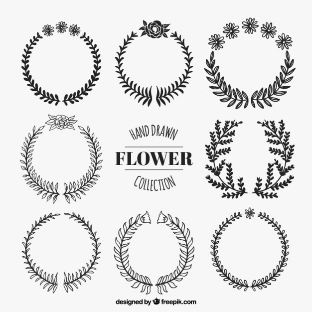 626x626 Huge Collection Of 'flower Wreath Drawing' Download More Than